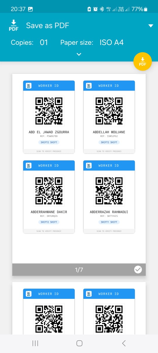 Auto-generated QR Codes
